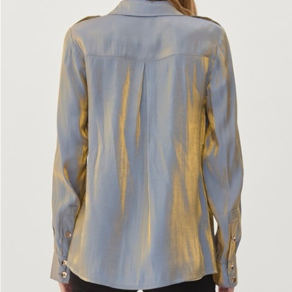 Stunning Shimmering Top with Collard Neck - Picture 2 of 2